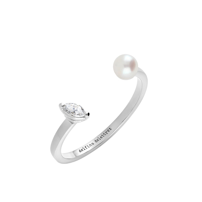 Delfina Delettrez Dots Pearl And Marquise Ring