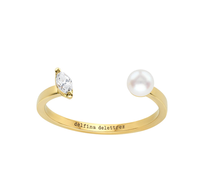 delfina delettrez Dots pearl and marquise ring