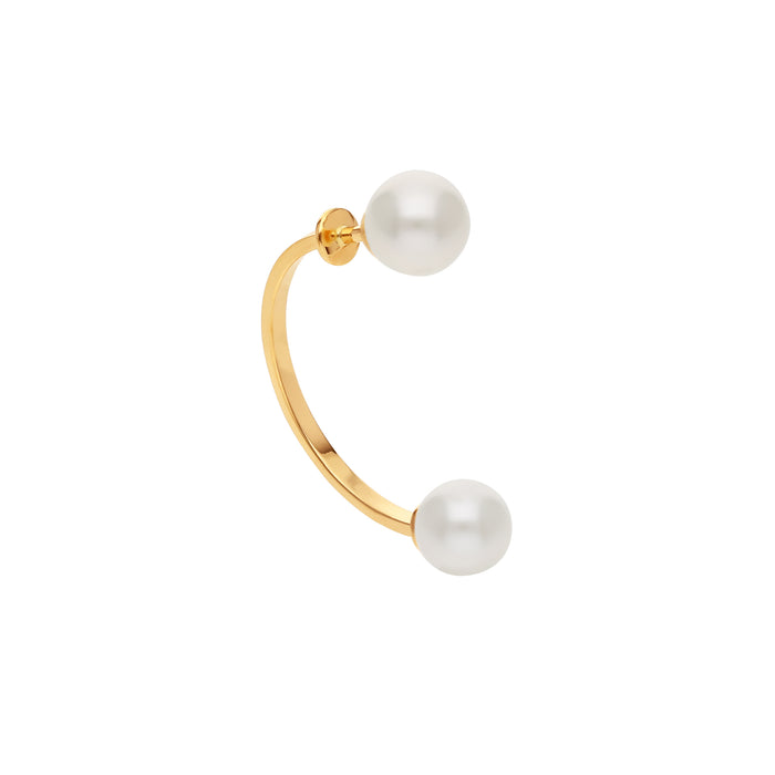delfina delettrez Double pearl piercing earring