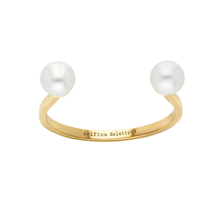 Delfina Delettrez Double Pearl Piercing Ring