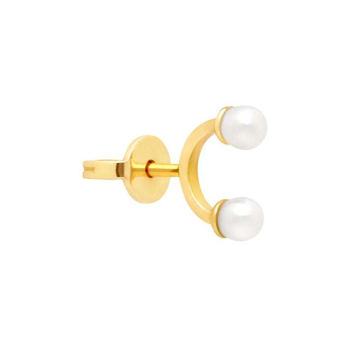 delfina delettrez Micro piercing pearl stud