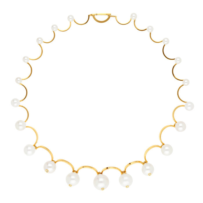 delfina delettrez Pearl piercing necklace