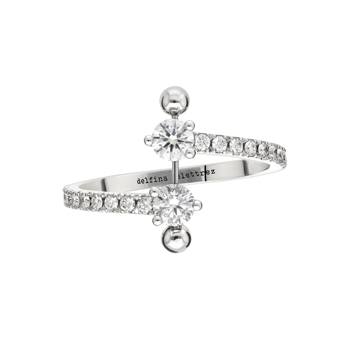 Delfina Delettrez TWO IN ONE Contrariè Pavè Ring