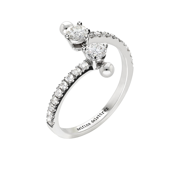 Delfina Delettrez TWO IN ONE Contrariè Pavè Ring