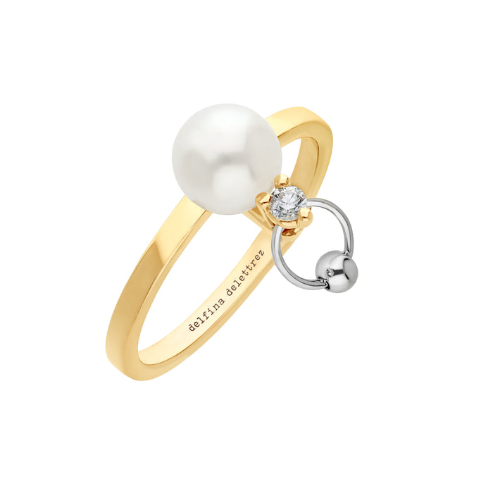 Delfina Delettrez TWO IN ONE Diamond Akoya Ring