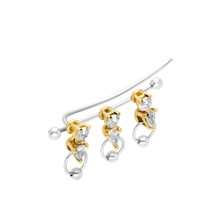 Delfina Delettrez TWO IN ONE Triple Cuff Earring