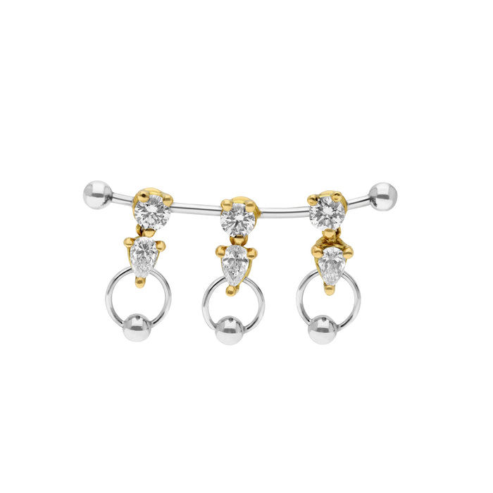delfina delettrez TWO IN ONE triple cuff earring