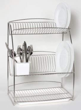 delfinware Three Tier Stainless Steel Dish Drainer