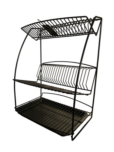 Delfinware Space Saving Stylish Three Tier Dish Drainer