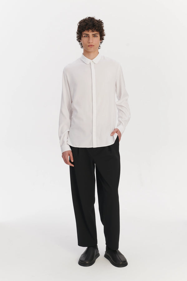 delikatessen Cute Shirt in a White Very Soft Italian Lyocell and Cotton delikatessen Cute Shirt in a White Very Soft Italian Lyocell and Cotton