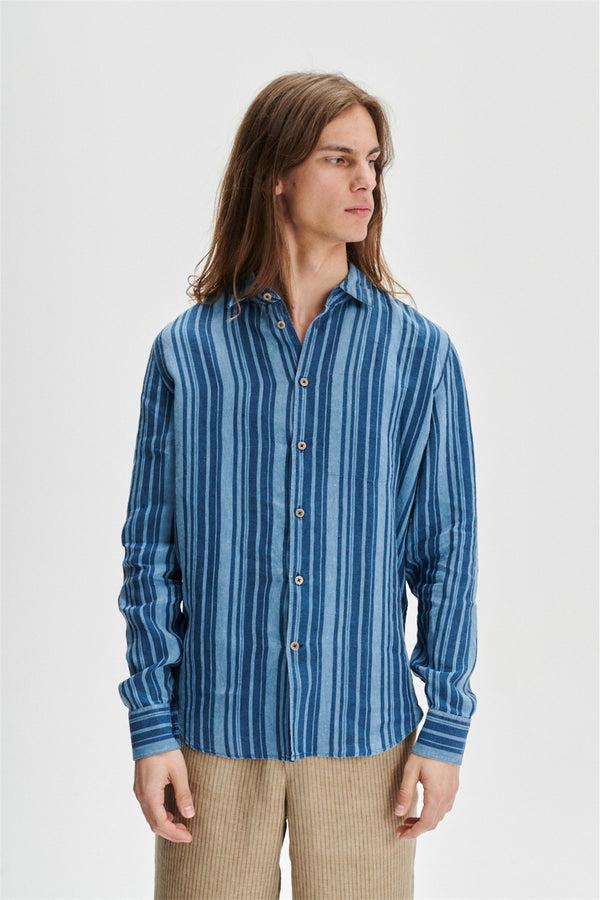 Delikatessen Feel Good Shirt In A Striped Linen