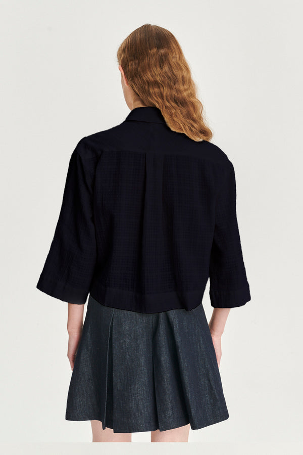 Delikatessen Ellipse Blouse In The Finest Black Airy Portuguese Cotton