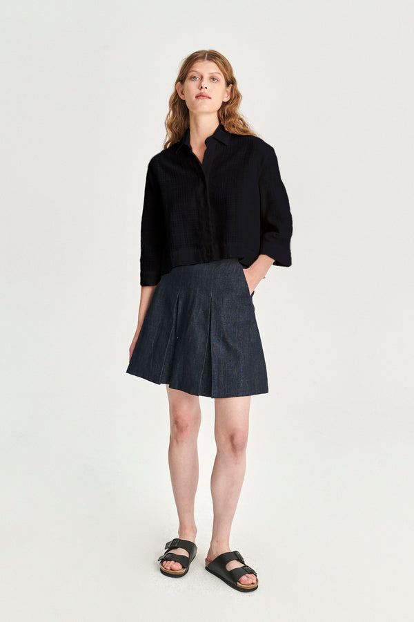 delikatessen Ellipse Blouse in the Finest Black Airy Portuguese Cotton