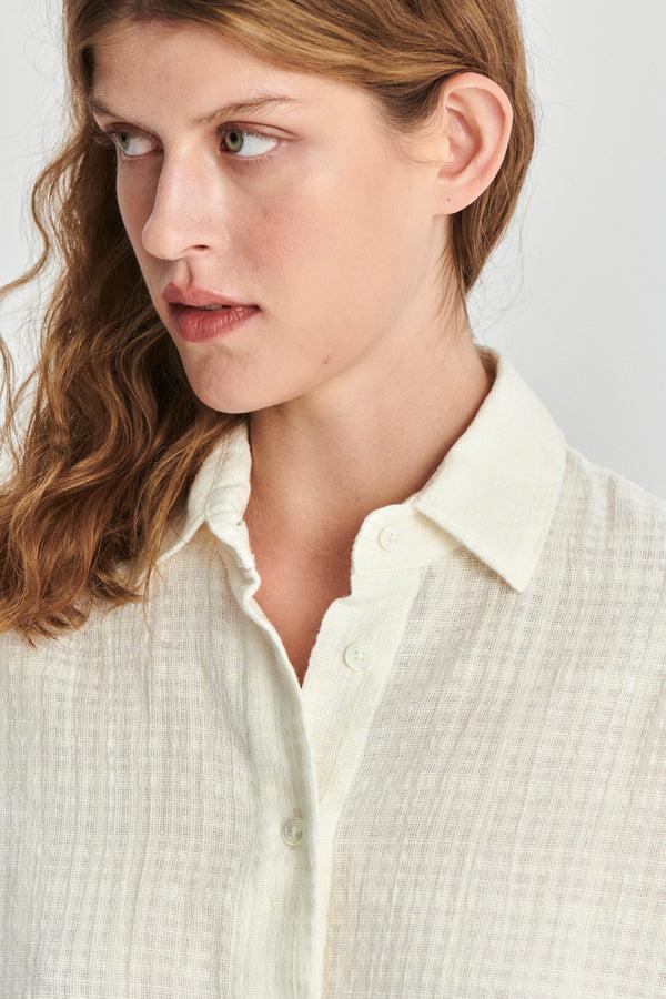 Delikatessen Ellipse Blouse In The Finest Off-White Airy Portuguese Cotton