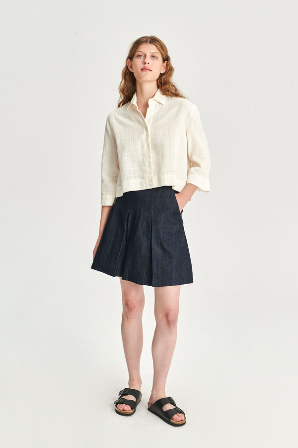 delikatessen Ellipse Blouse in the Finest Off-White Airy Portuguese Cotton