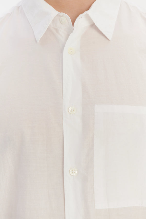 Delikatessen Feel Good Shirt In A Smooth White Airy Italian Silk And Cotton