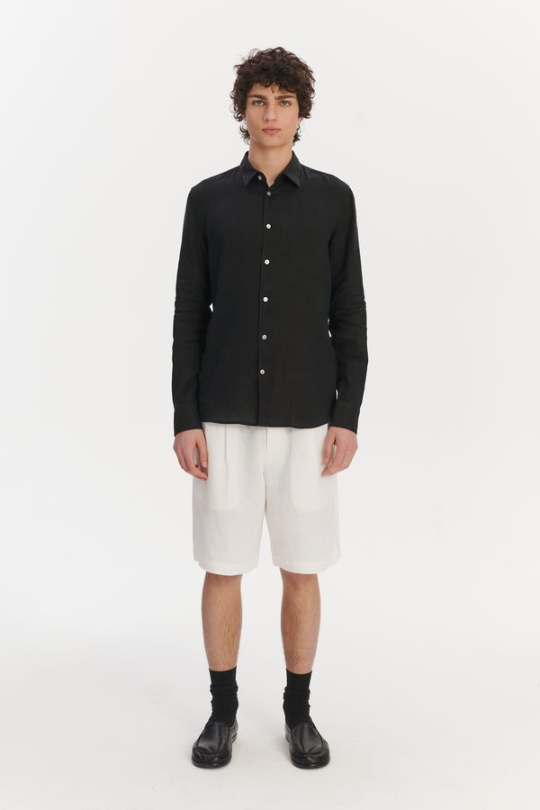 Delikatessen Feel Good Shirt In A Soft And Airy Black Portuguese Linen