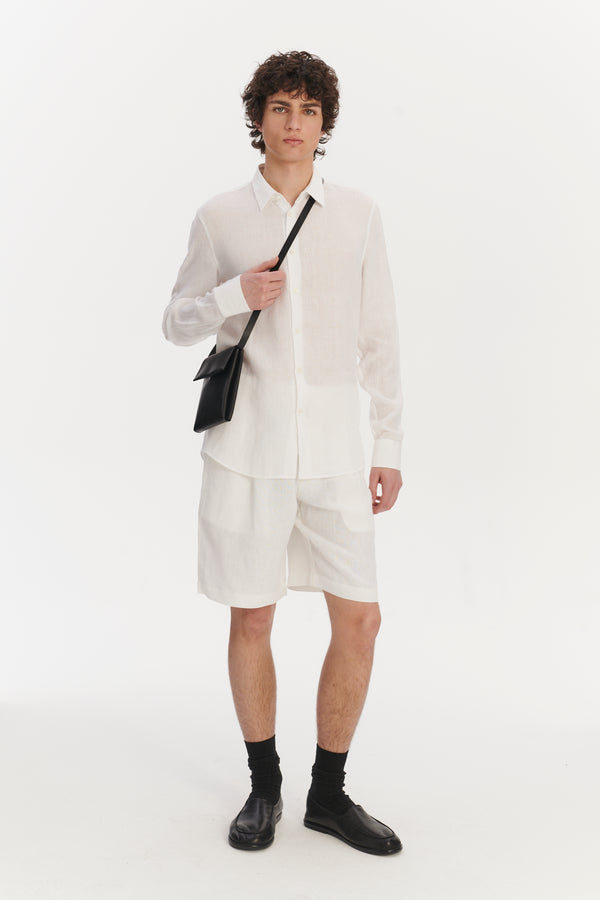 Delikatessen Feel Good Shirt In A Soft Pure White Airy Bohemian Linen