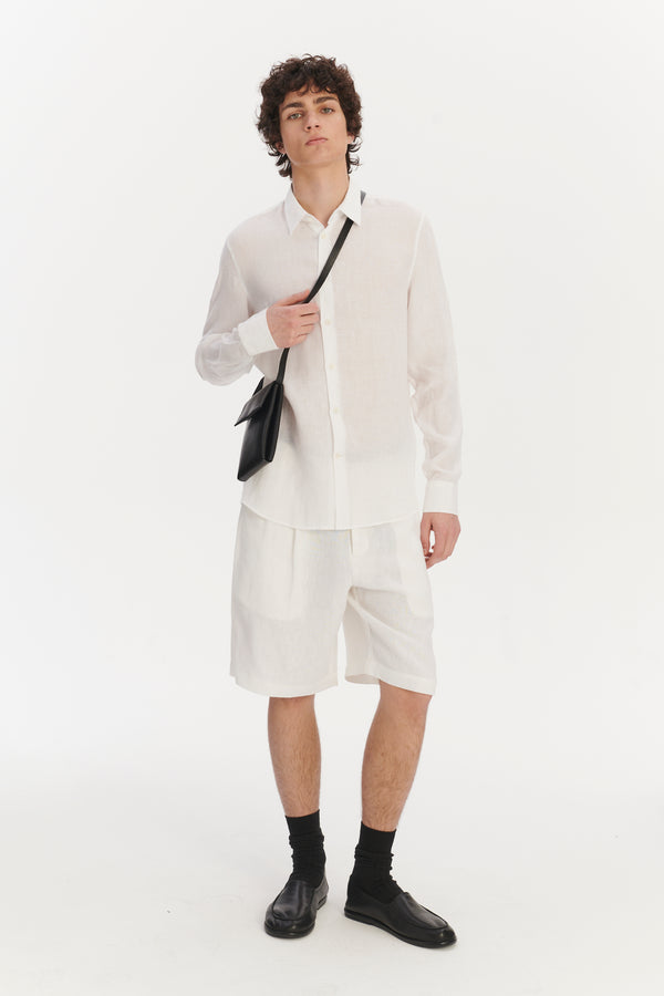 delikatessen Feel Good Shirt in a Soft Pure White Airy Bohemian Linen