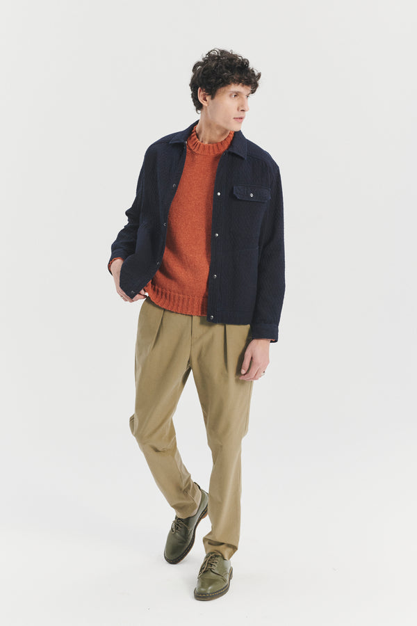 Delikatessen French Workwear Jacket In The Finest Deep Blue Japanese Cotton Denim