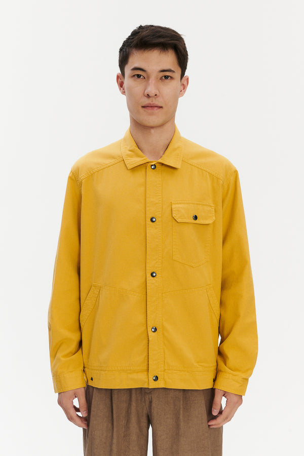 Delikatessen French Workwear Jacket In Yellow Italian Cotton