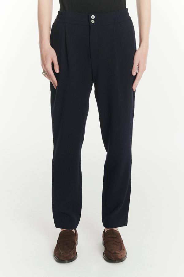 delikatessen Garden Trousers in the Finest Navy Blue Easy Stretch Italian Virgin Wool