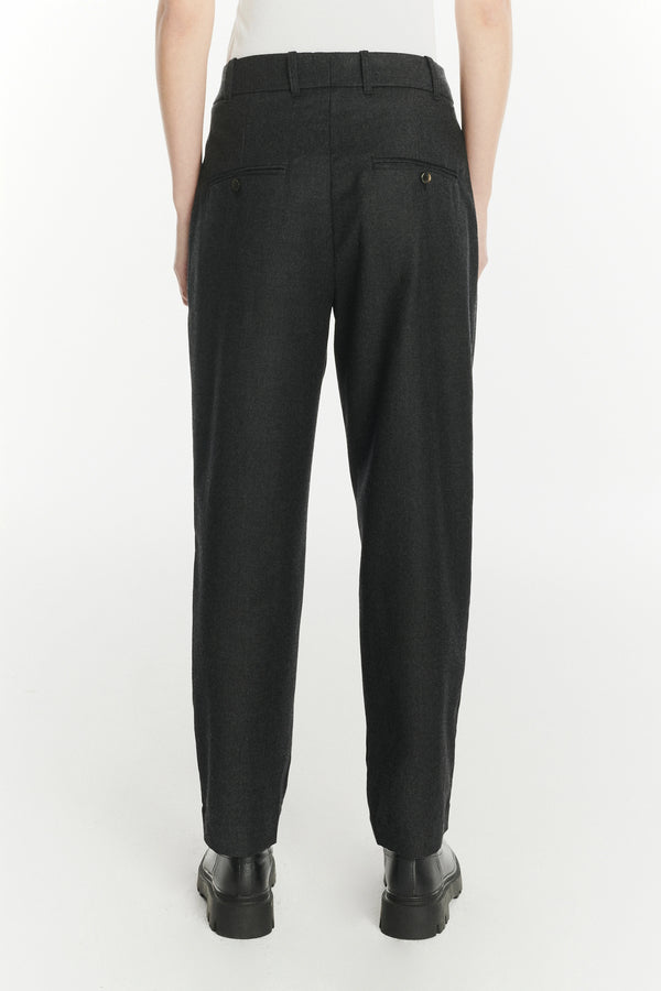 Delikatessen Genuine Trousers In The Finest Dark Grey Italian Virgin Wool From Giuseppe Botto