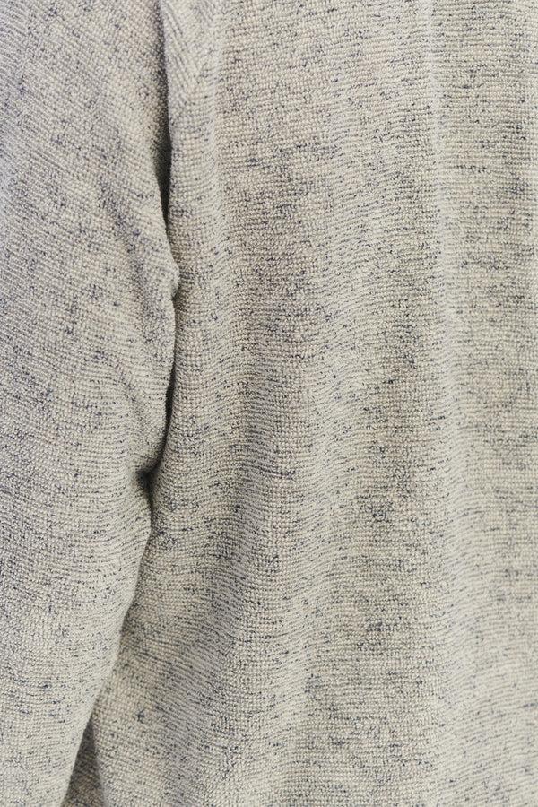 Delikatessen Long Sleeve Sweatshirt In A Grey White Japanese Cotton Subtly Looped Jersey