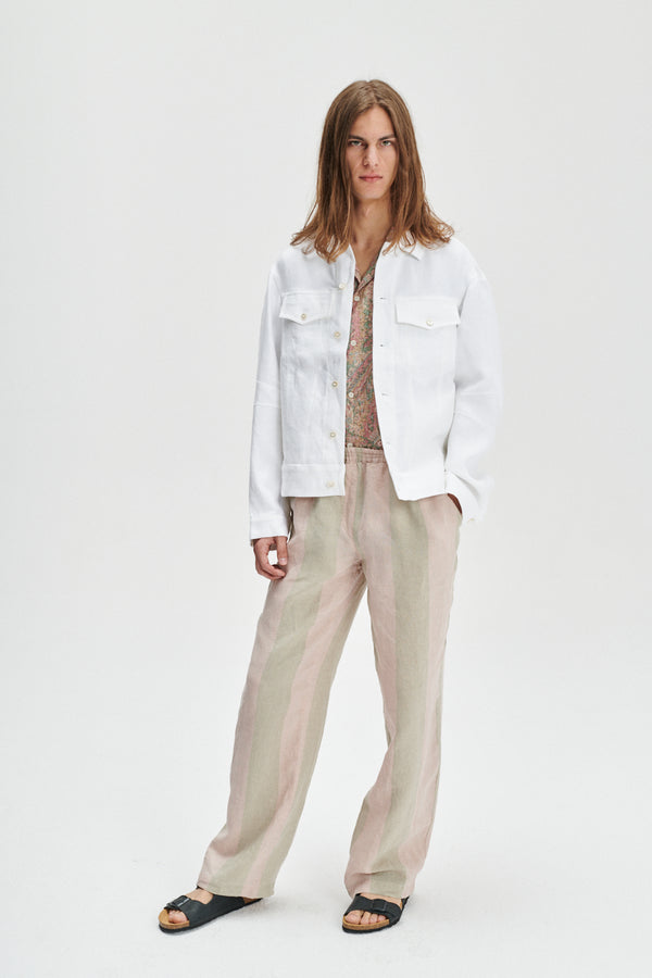 Delikatessen Oversized Jacket In A White Fine Italian Linen