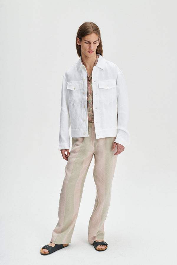 delikatessen Oversized Jacket in a White Fine Italian Linen