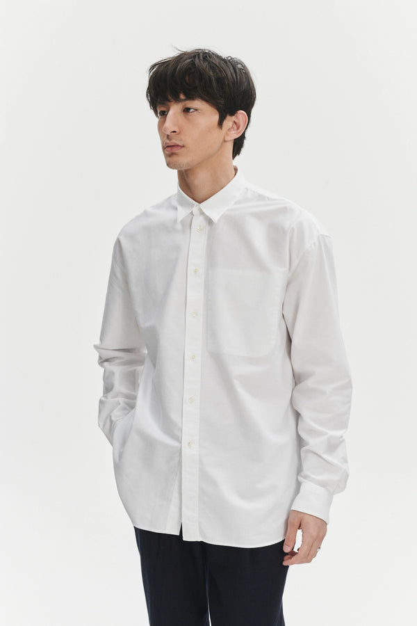 Delikatessen Oversized Rider Shirt In A White Portuguese Oxford Cotton