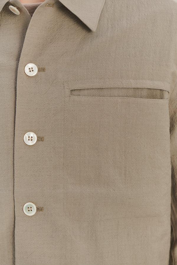 Delikatessen Relaxed Jacket In A Beige Italian Virgin Wool And Linen