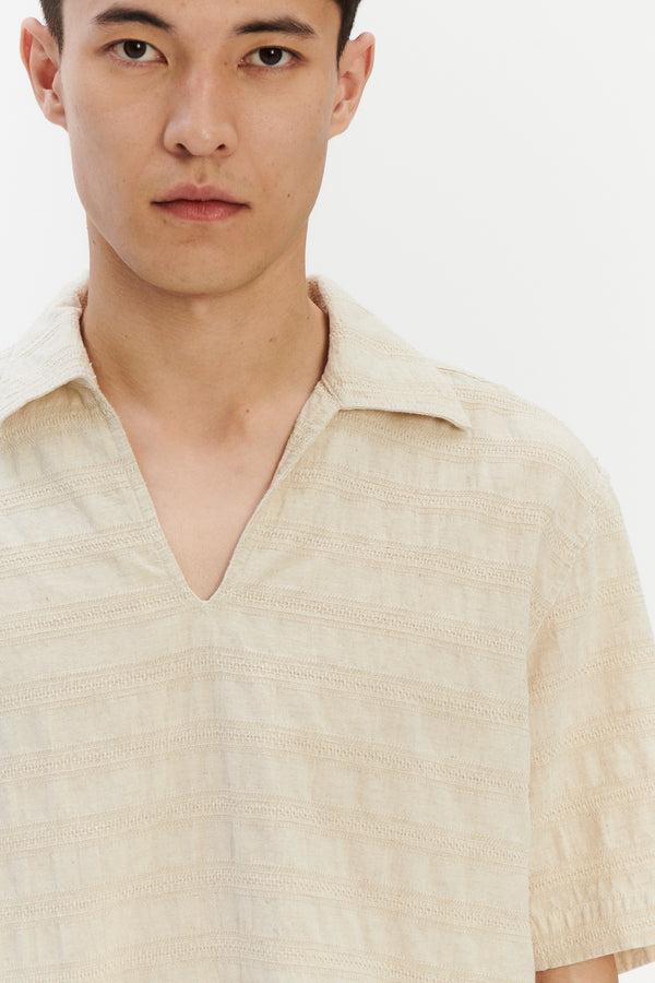 Delikatessen Short Sleeve Pop Over Shirt N Japanese Cotton And Linen
