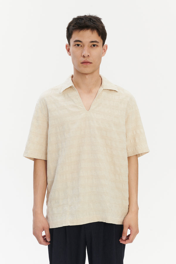 Delikatessen Short Sleeve Pop Over Shirt N Japanese Cotton And Linen