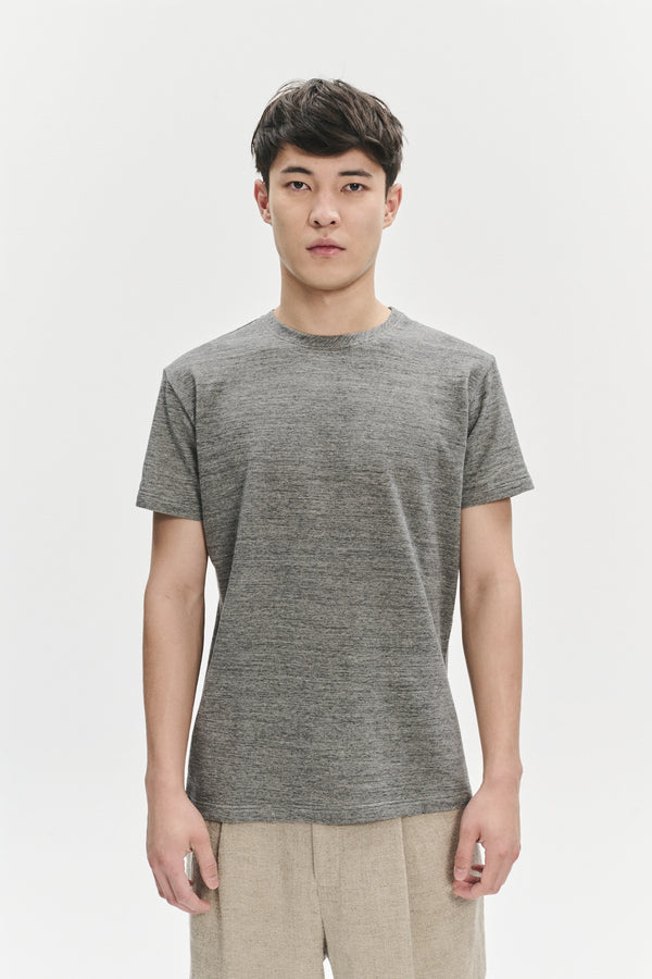 Delikatessen Short Sleeve T-shirt In A Grey Fine Japanese Cotton Jersey