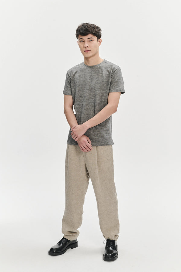 Delikatessen Short Sleeve T-shirt In A Grey Fine Japanese Cotton Jersey