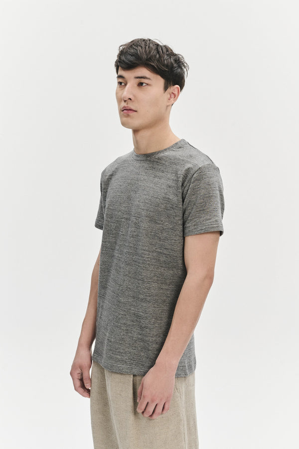 Delikatessen Short Sleeve T-shirt In A Grey Fine Japanese Cotton Jersey