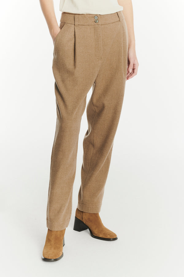 Delikatessen Slick Trousers In The Finest Light Beige Italian Virgin Wool And Cashmere