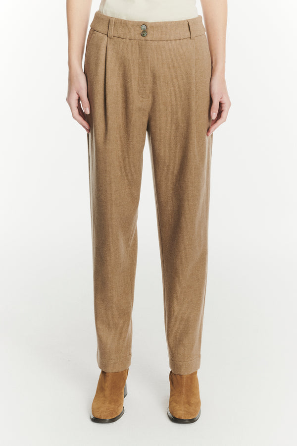 Delikatessen Slick Trousers In The Finest Light Beige Italian Virgin Wool And Cashmere