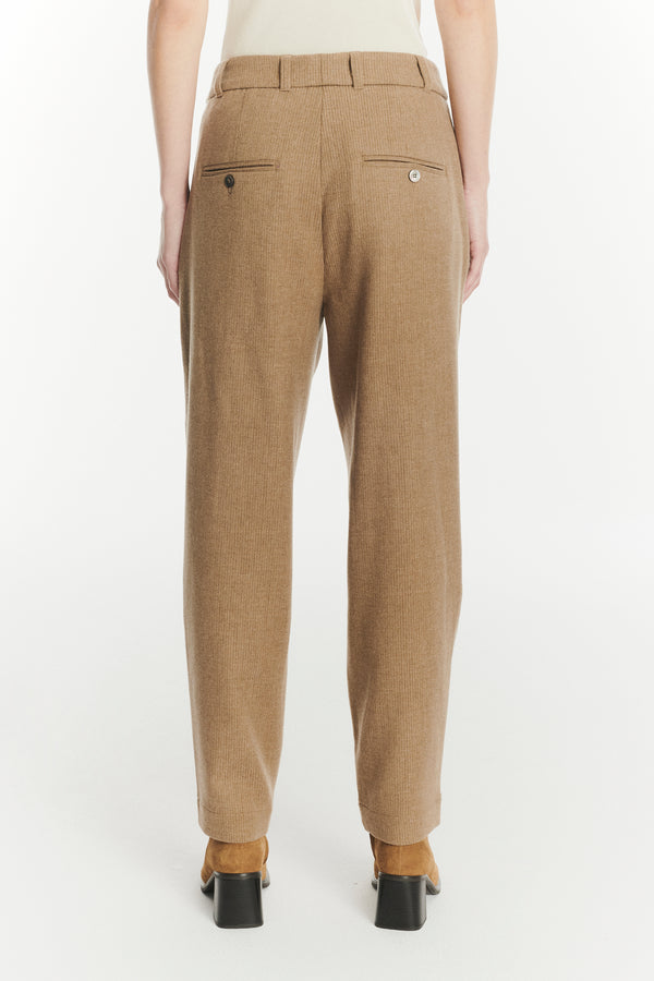 Delikatessen Slick Trousers In The Finest Light Beige Italian Virgin Wool And Cashmere