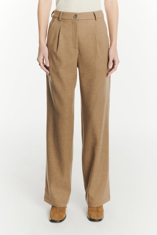 delikatessen Slick Trousers in the Finest Light Beige Italian Virgin Wool and Cashmere