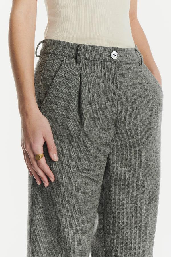 Delikatessen Slick Trousers In The Finest Light Grey Soft Virgin Wool And Cashmere