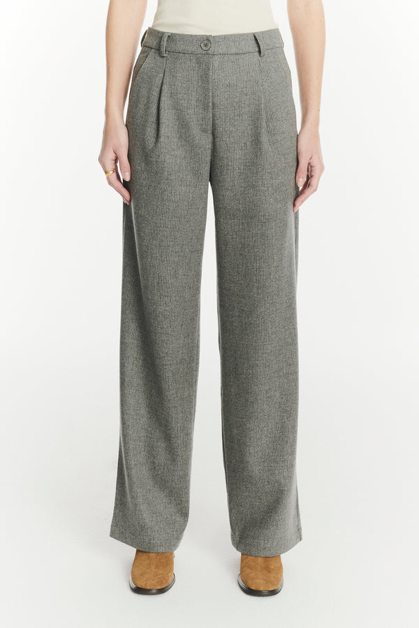 Delikatessen Slick Trousers In The Finest Light Grey Soft Virgin Wool And Cashmere