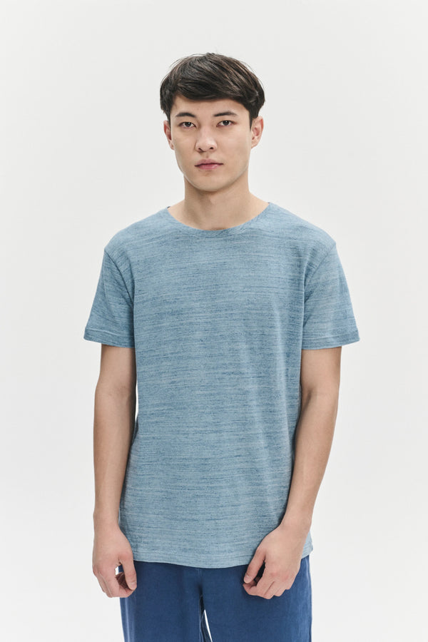 Delikatessen T-Shirt In A Light Blue Slow-Knit Soft Japanese Cotton Jersey