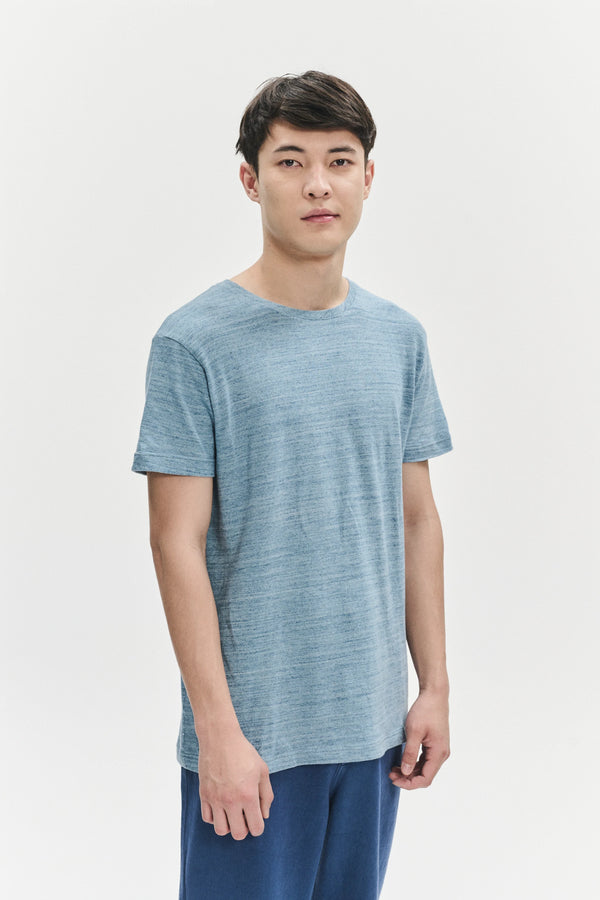 Delikatessen T-Shirt In A Light Blue Slow-Knit Soft Japanese Cotton Jersey