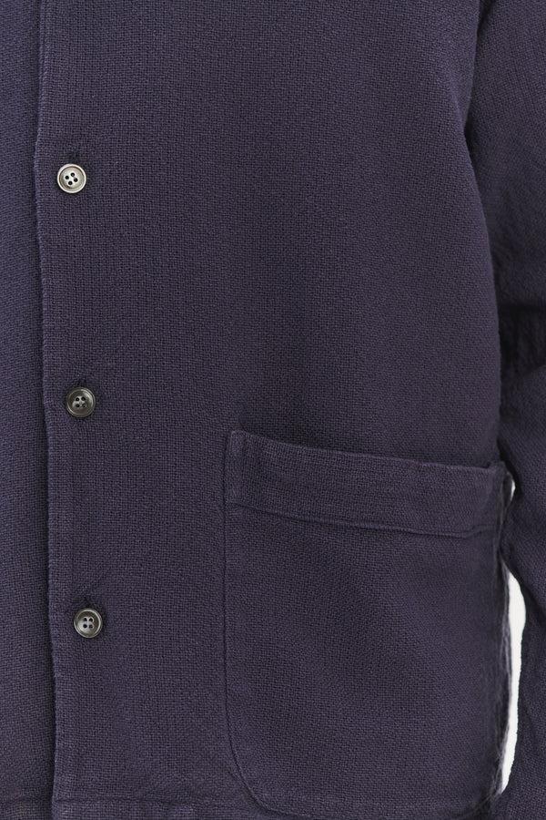 Delikatessen Workwear Overshirt In A Navy Blue Structural Portuguese Cotton
