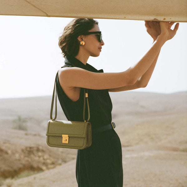 Demellier The Paris Crossbody | Light Olive Smooth