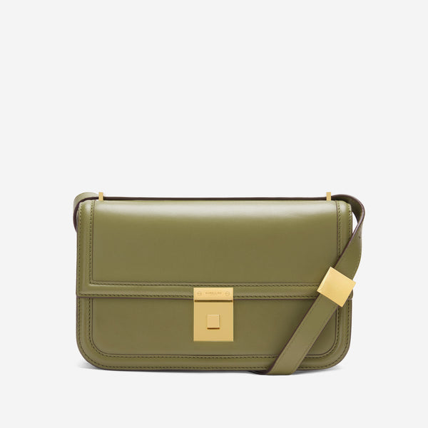 demellier The Paris Crossbody | Light Olive Smooth