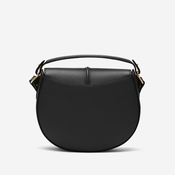 Demellier The Siena Saddle | Black Small Grain