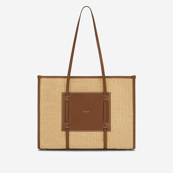 demellier The Capri | Warm Raffia Tan Smooth Ecru Stitching | DeMellier